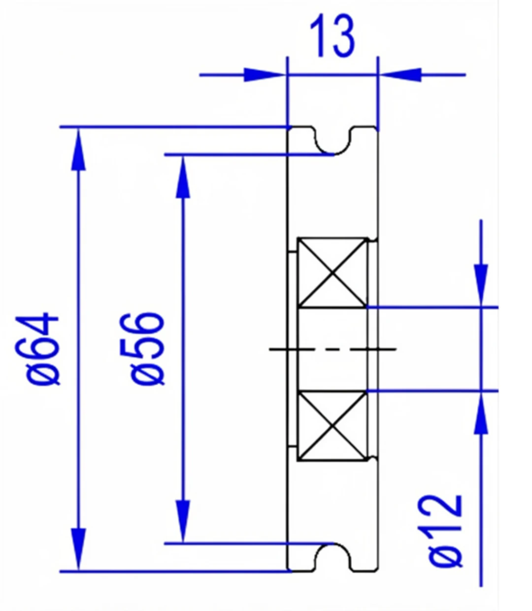 Synchronisation roller, Fits Sematic III, D64/56/12x14mm