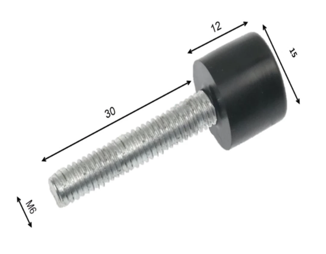 Rubber stop, Fermator, landing door lock, 50/11, M6x30mm, D=15mm
