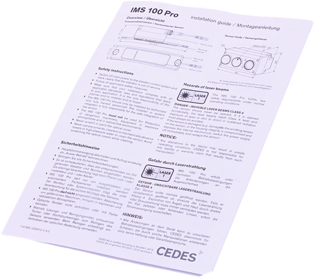 Sensor CEDES, IMS100 Pro, 3D