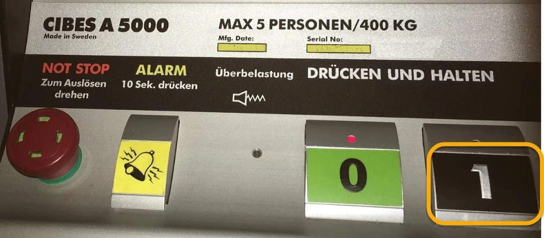 Label for push button, Cibes/Kalea A5000, Car panel, Symbol ''3''