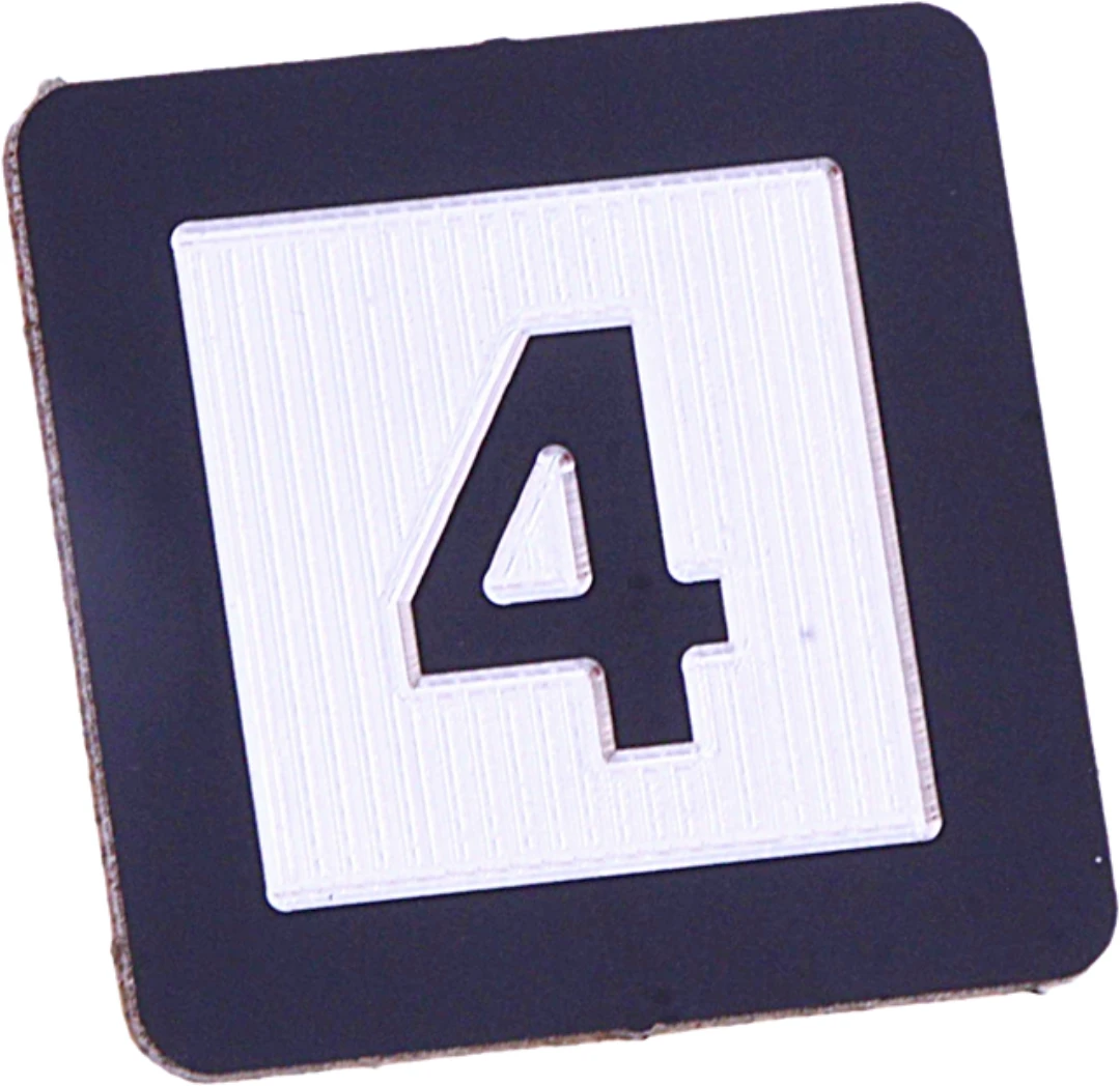 Pressel, ELMI, 28x28mm, "4", relief, for ELMI push button 35x35mm