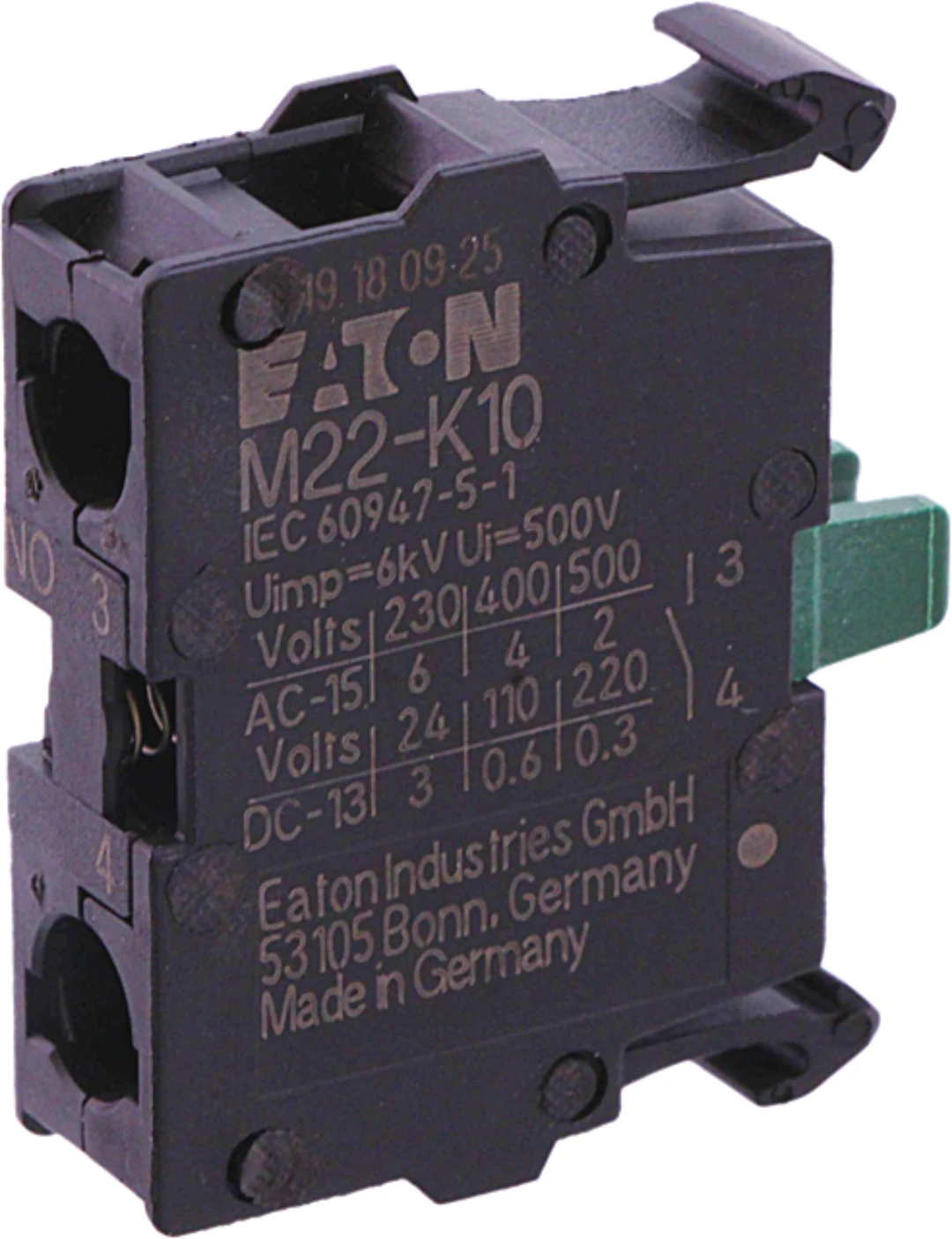 Contact block, Eaton/Moeller, 1NO, Screw terminal