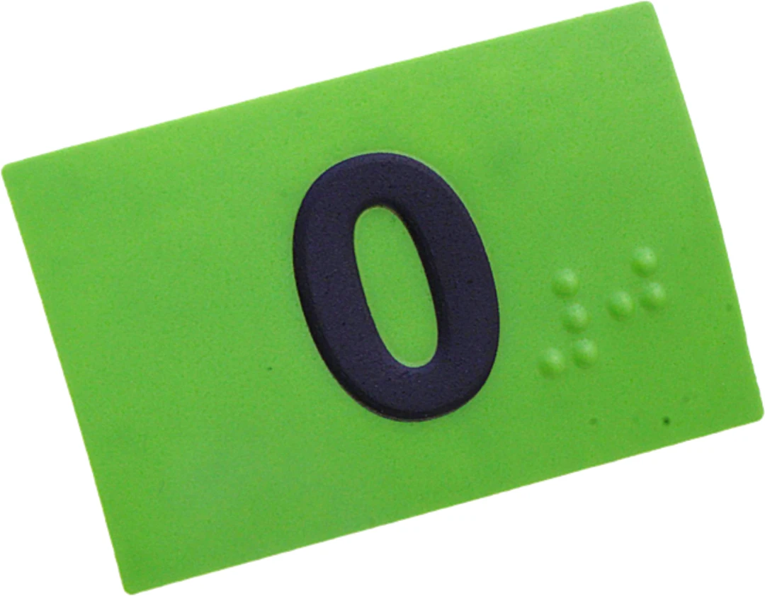 Label push button, Cibes A5000/Kalea A4, Car, Green, Braille, ''0''