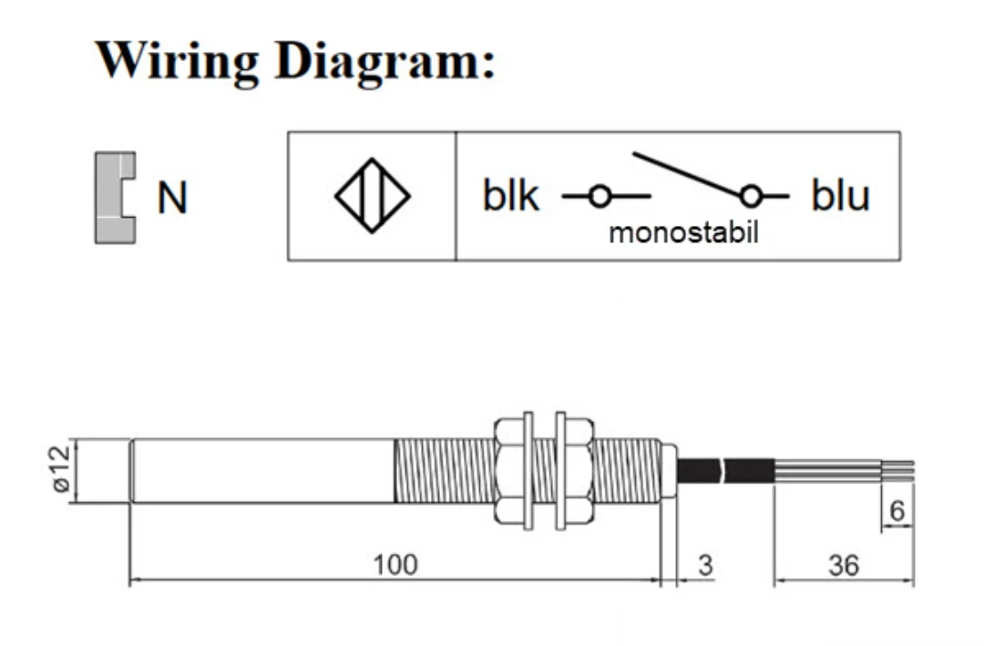 Magnetic switch, monostable, KONE, 30B, Cable 1.5m